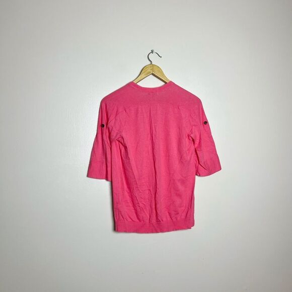CLEARANCE! Coral Pink GAP Factory Roll Sleeve Cardigan Size M EUC - Picture 5 of 7